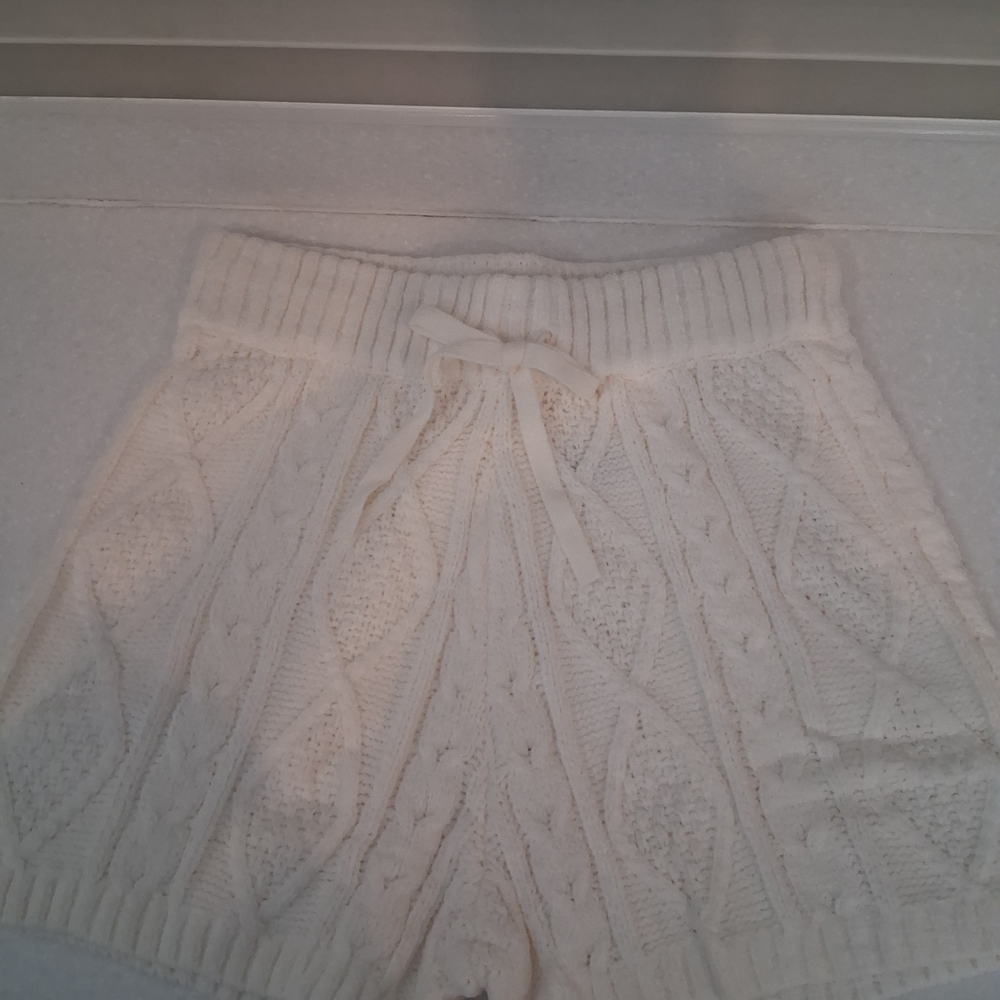 525 America Cable Knit Hoodie Sweater And Shorts Lounge Set - Cream - Picture 6 of 12